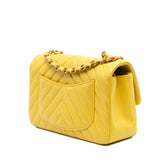 Mini Rectangular Classic Chevron Lambskin Single Flap